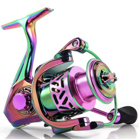 colorful fishing reel ProFISHiency 5'8" Krazy 3 Spinning Combo generation reel features refined body design 2025 Accurate VALIANT TWO Custom